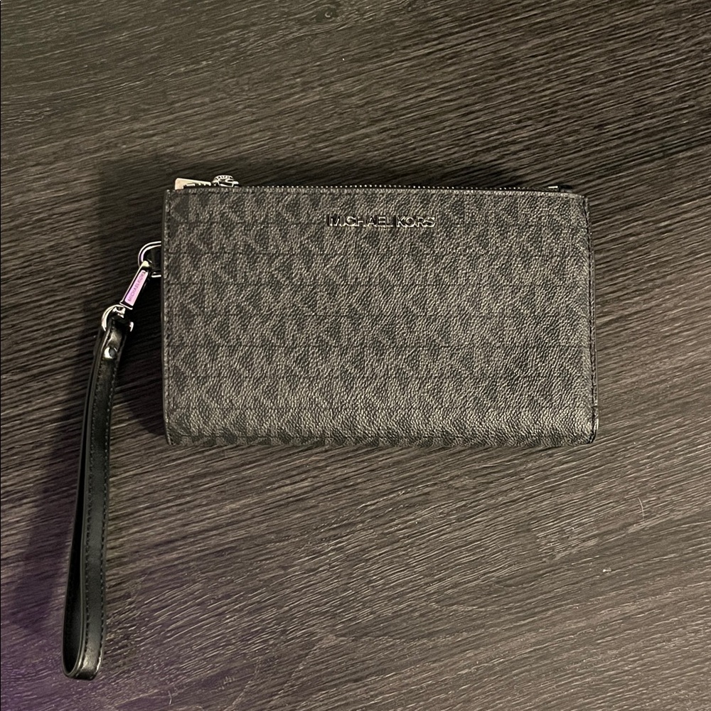 Michael Kors Monogram Black Wristlet
